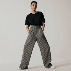 The Draper Pleated Pant in Buttersmooth | Khaki / Black | 32" Inseam