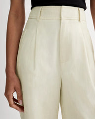 The Draper Pleated Pant in Buttersmooth | Heathered Oat | 32" Inseam