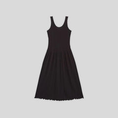 The Rib Soft Knit Scoop-Neck Dress | Black