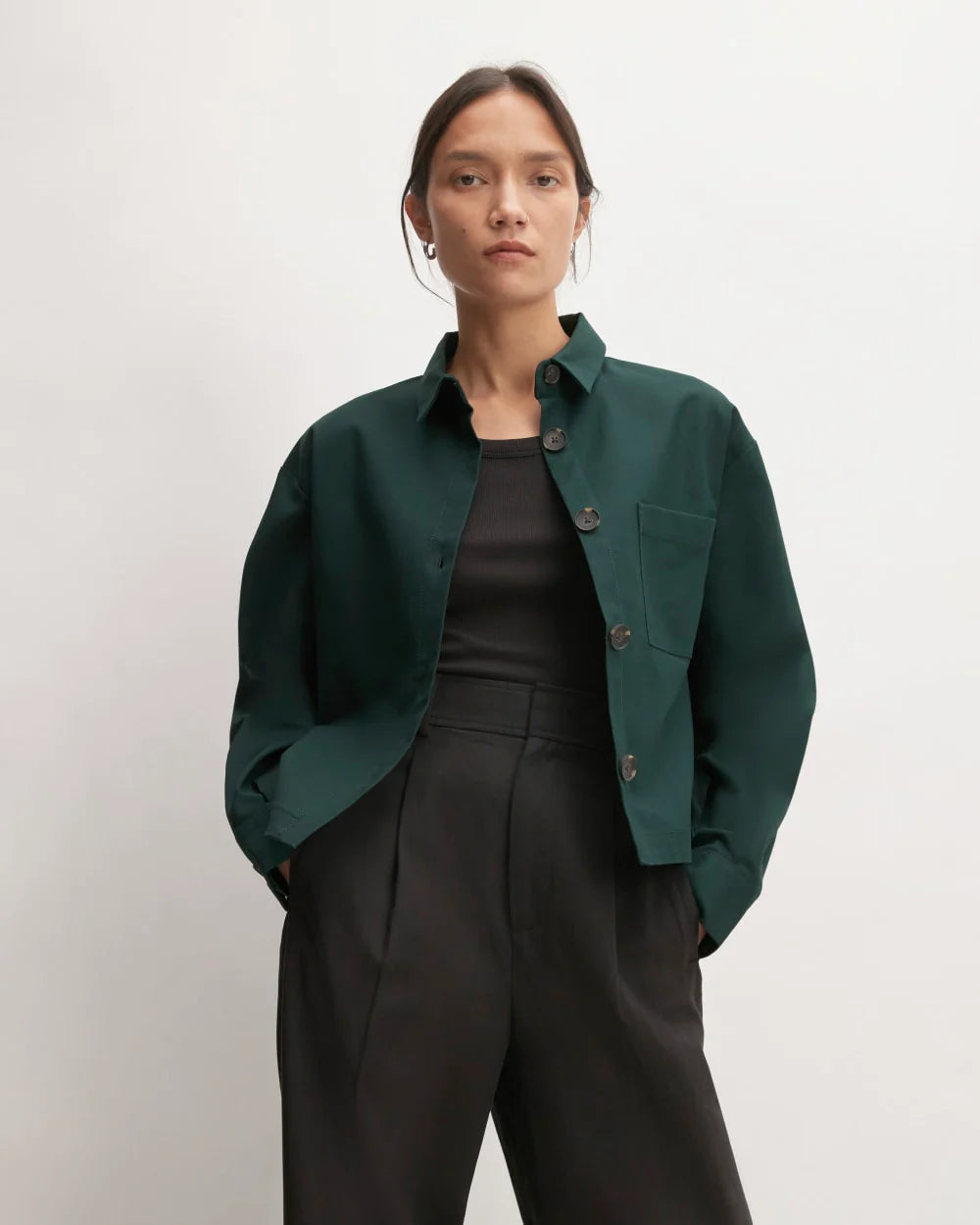 The Structured Cotton Cropped Shirt | Scarab