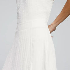 The City Stripe Midi Skirt | Bone