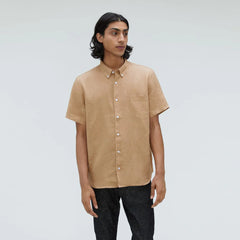 The Classic Short-Sleeve Shirt in Linen | Iced Coffee