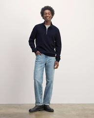 The Quarter-Zip in Cashmere |  Navy