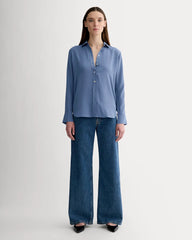 The Must-Have Shirt in Washable Silk | French Blue