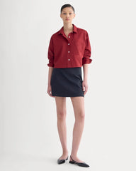 The Way-Short Shirt in Silky Cotton | Merlot