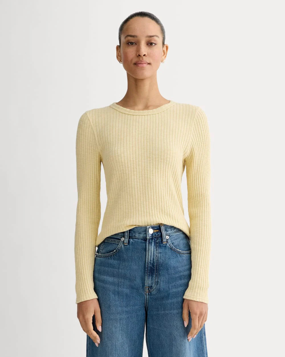 The Cozy Rib Long-Sleeve Tee | Banana Crepe