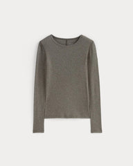 The Luxe Rib Long-Sleeve Crew | Washed Heathered Fatigue