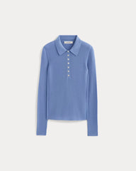 The Polo in Ultrasoft Merino | Bluebell