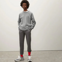 The Premium-Weight Long-Sleeve Crew | Uniform | Mid Heathered Grey