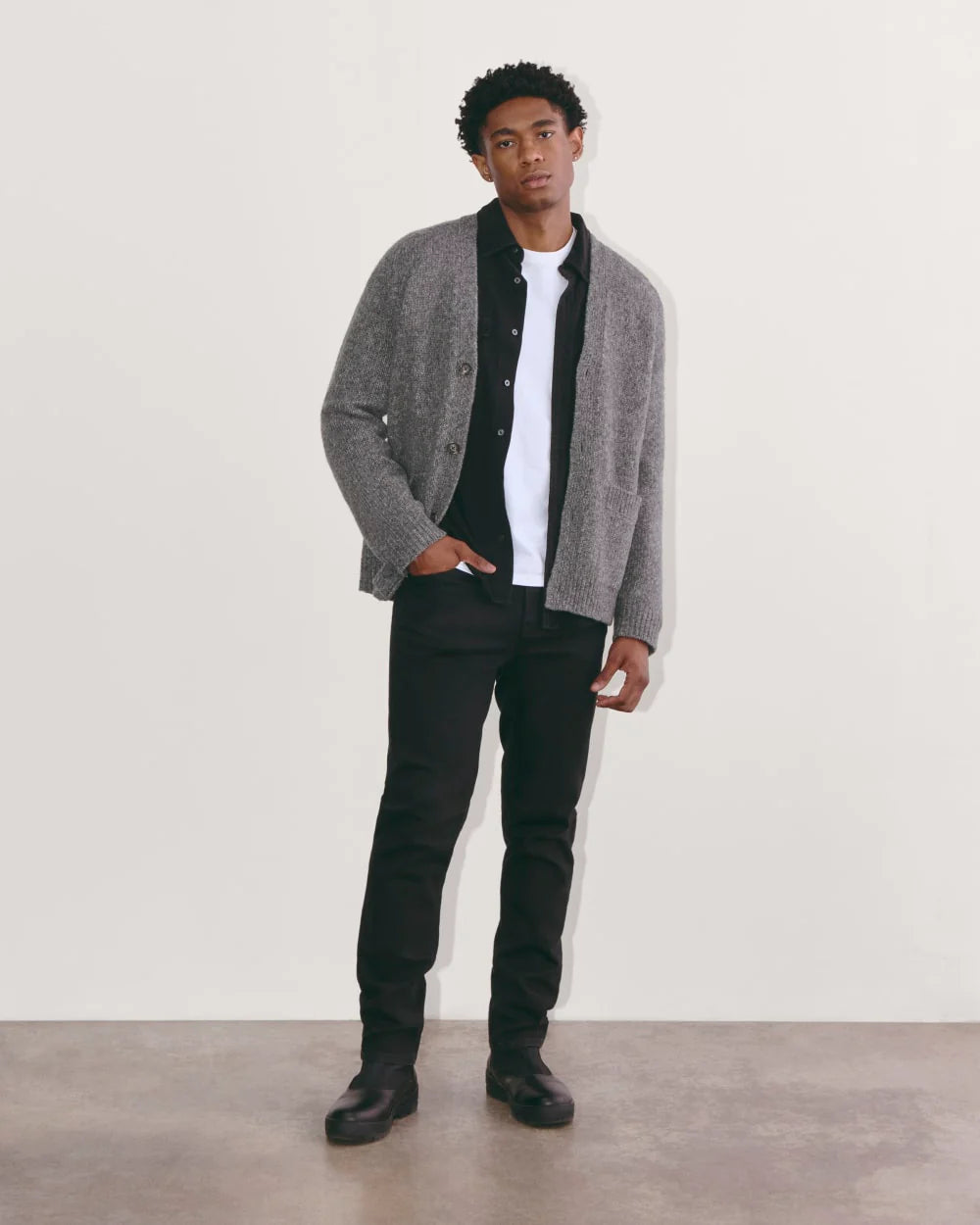 The Cloud Relaxed Cardigan | Heather Charcoal