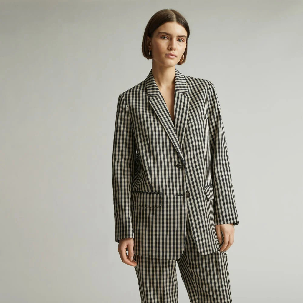 The Oversized Blazer in Buttersmooth | Khaki / Black