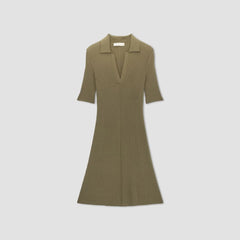 The Ribbed Short-Sleeve Polo Dress | Kalamata