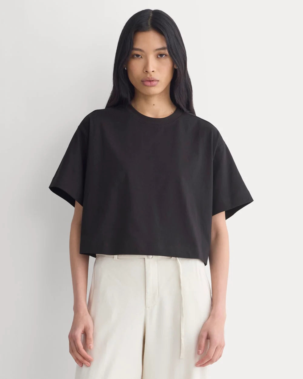 Forever Jersey Cropped Tee | Black