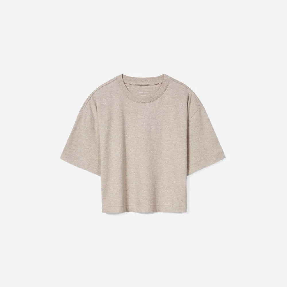 The Organic Cotton Cropped Tee | Heathered Burnt Sugar