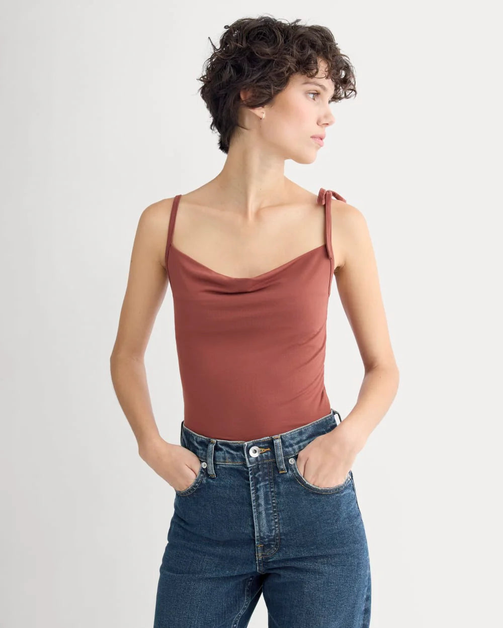 Tie-Shoulder Tank | Henna Red