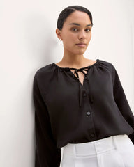 The Gathered Shirt in Butterlite | Black