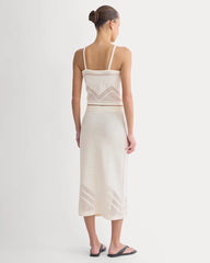 Lace-Knit Maxi Skirt | Bone