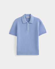 Seed Stitch Polo | Open Air Blue