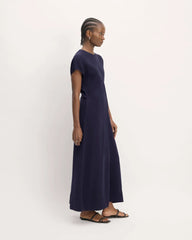 The TENCEL™ Short-Sleeve Midi Dress | Navy