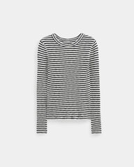 The Cozy Rib Long-Sleeve Tee | Bone / Black
