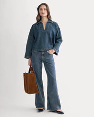 The Cropped Denim Tunic | Tungsten Blue Stone