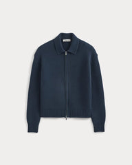 Honeycomb Sweater Jacket | Midnight Navy