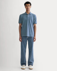 The Pique Polo | Heather Soft Cobalt