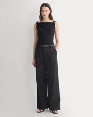 Cowl Neck Twist Tank in Butterluxe | Black