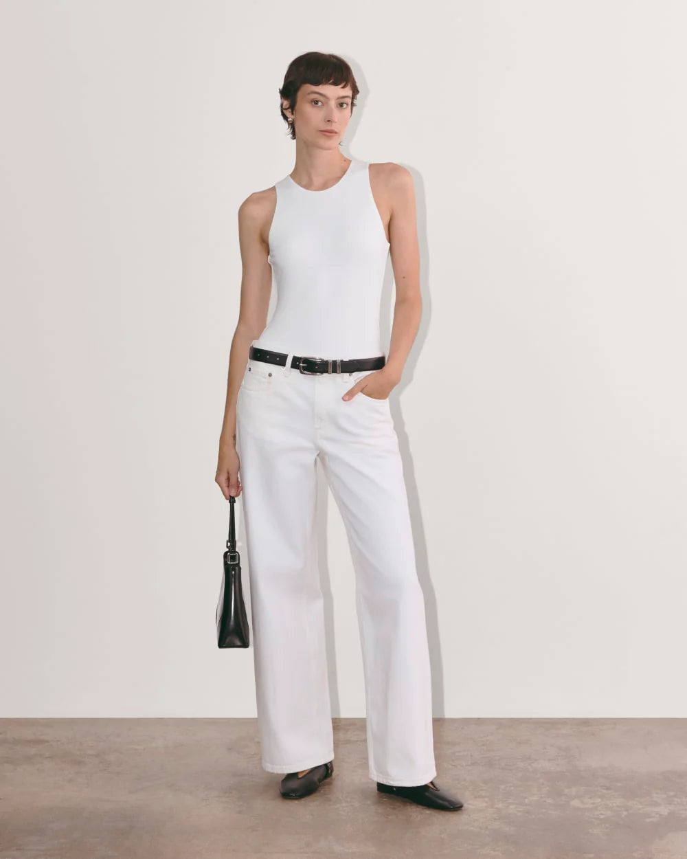 The Cutaway Tank Bodysuit | White | Bikini