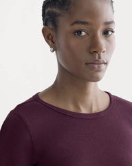 The Luxe Rib Long-Sleeve Crew | Heathered Port Royale