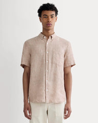 The Classic Short-Sleeve Shirt in Linen | Burlwood Chambray