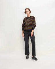 The Cotton-Merino Sweatshirt | Black / Dark Camel