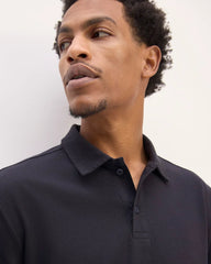 The Premium Weight Long-Sleeve Polo | Deep Navy