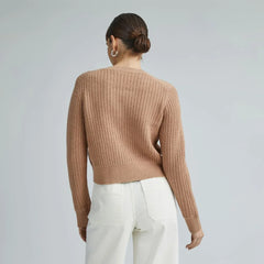 The Cropped Cotton-Merino Bomber |  Chestnut