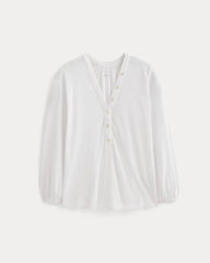 The Air V-Neck Henley | White