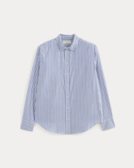 The Must-Have Shirt in Silky Cotton | Bone / Mazarine Blue