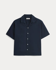 Cropped Resort Shirt | Navy