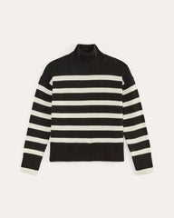 The Boxy Turtleneck in Everyday Cotton | Black / Canvas
