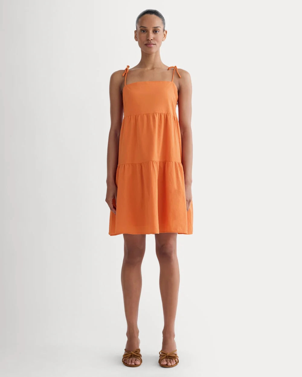 The Gauze Mini Tiered Dress | Soft Orange