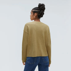 The Organic Cotton Waffle Henley | Fennel Seed