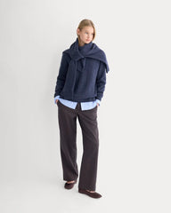 Cashmere Herringbone Sweater | Indigo