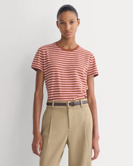 The Box-Cut Tee in Essential Cotton | Toffee/Pink | No Pocket