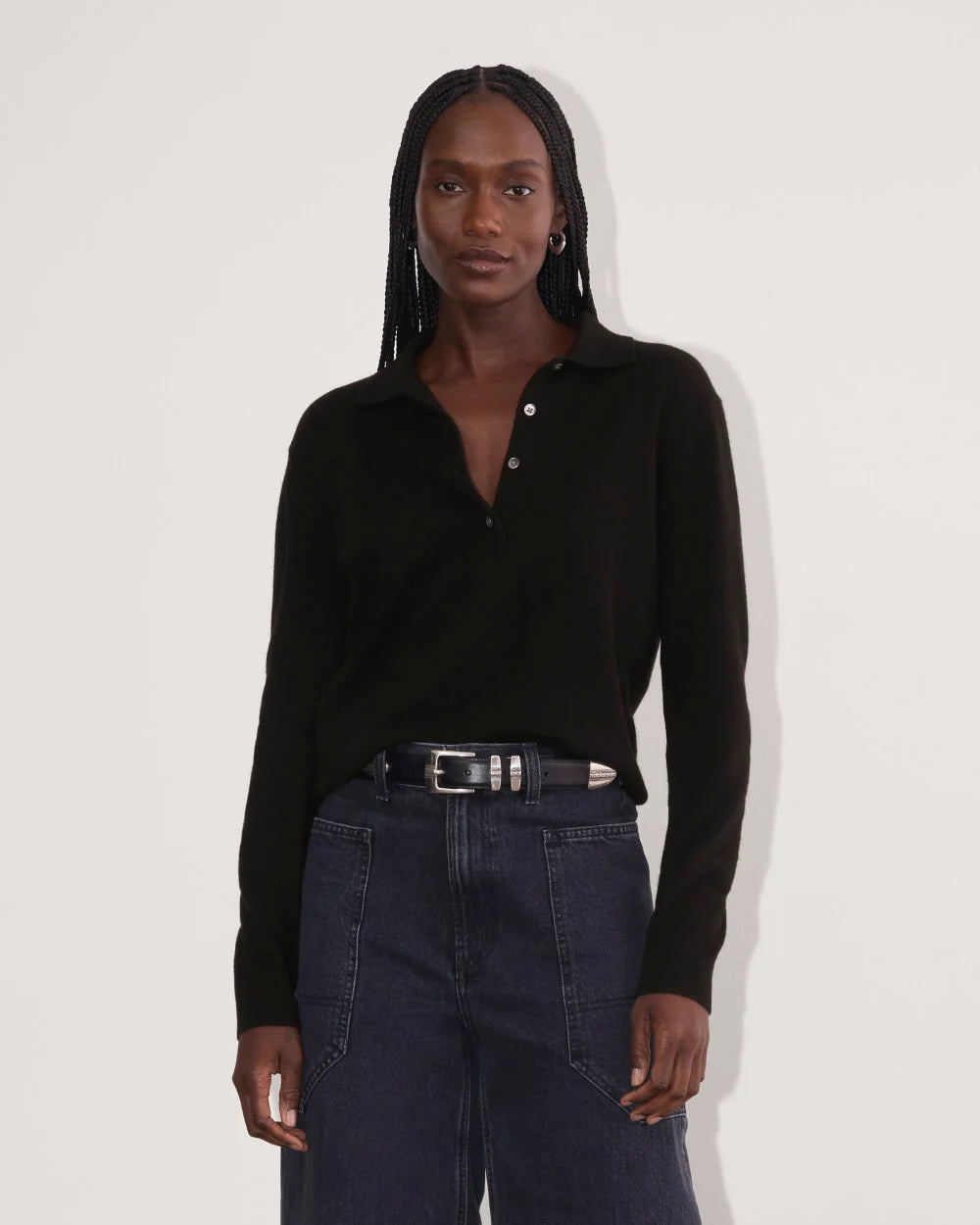 The Classic Polo in Cashmere | Black