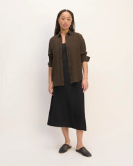 The City Stripe Relaxed Shirt | Cocoa / Black