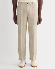 The Linen Pleated Trouser | Cornstalk Chambray