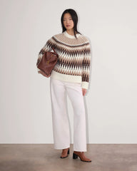 The Fair Isle Crew | Bone / Brown Fair Isle