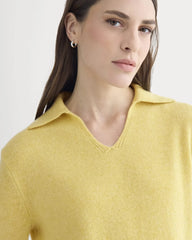 Cashmere Polo Sweater | Double Cream Heather