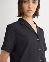 Cotton Gauze Resort Shirt | Black