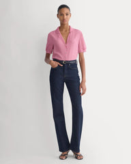 Notch Collar Shirt in Silk Georgette | Heather Rose