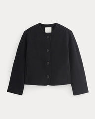The Cocoon Coat in Wool | Black